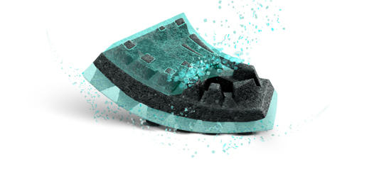 Increased rotational impact protection with KinetiCore