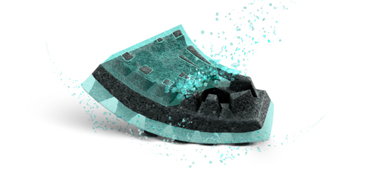 Increased rotation impact protection with KinetiCore