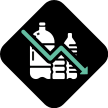 Característica de redução da utilização de plásticos da KinetiCore